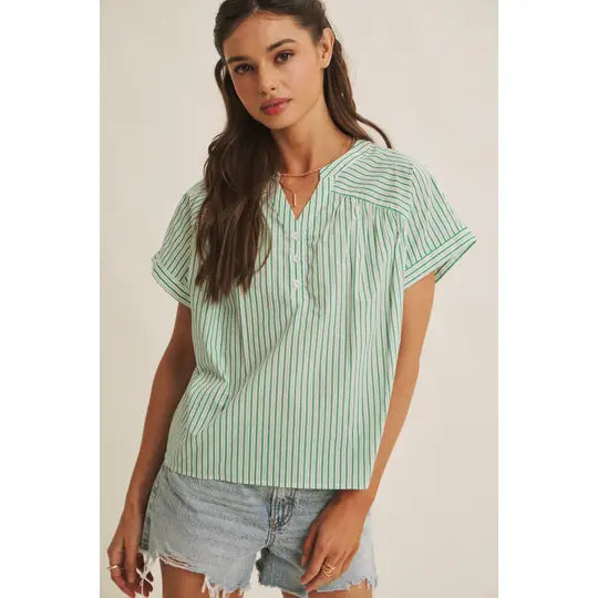 Stripe Drop Shoulder Blouse