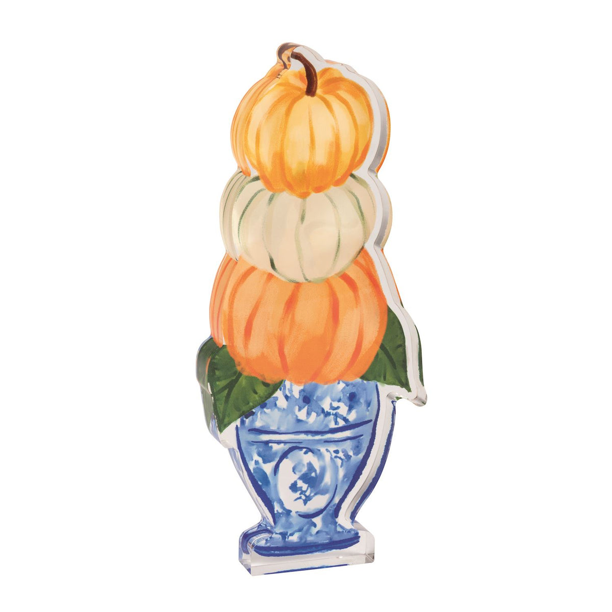 Three Pumpkins Pumpkin Topiary Acrylic Sitter