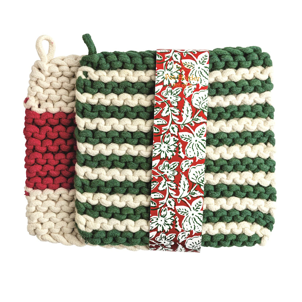 Stripe Pot Holder Set