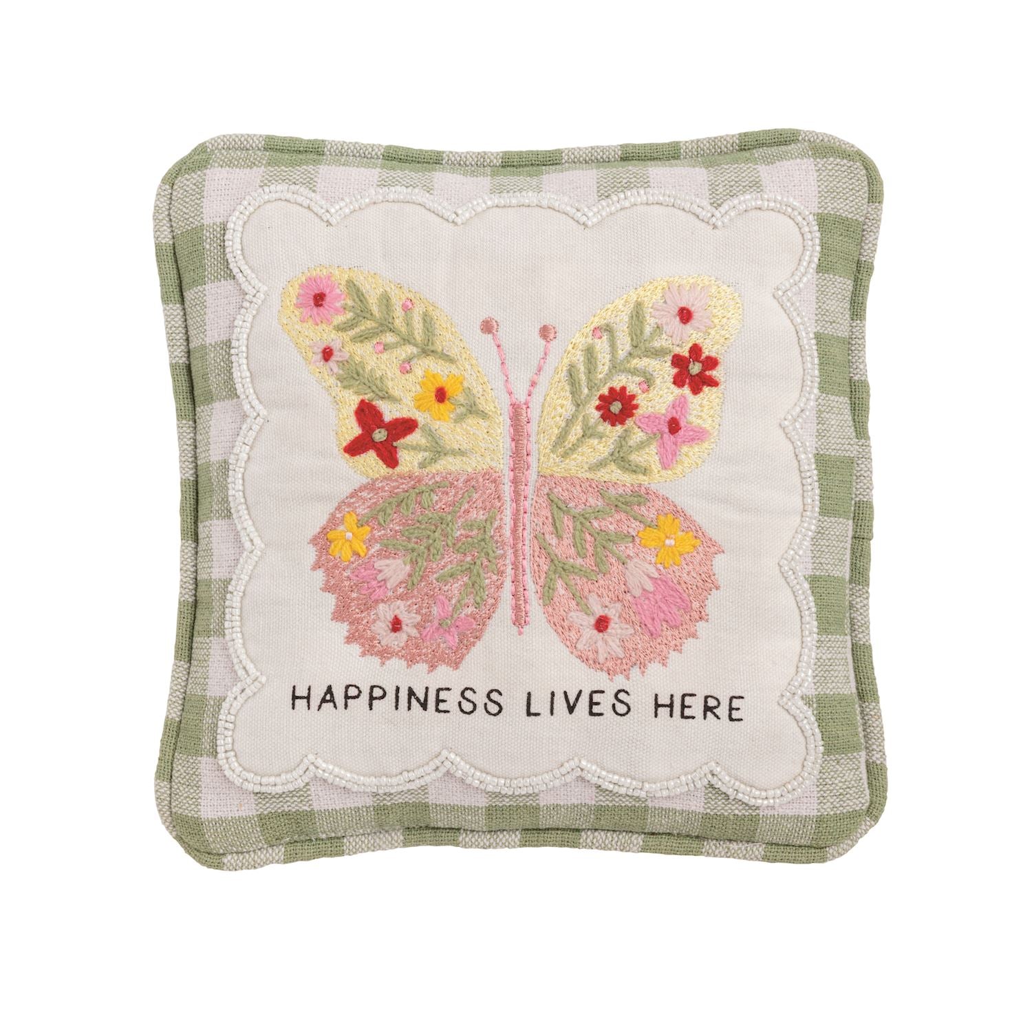 Embellished Happiness Pillow