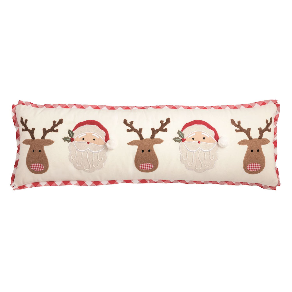 Christmas Gingham Trim Pillow