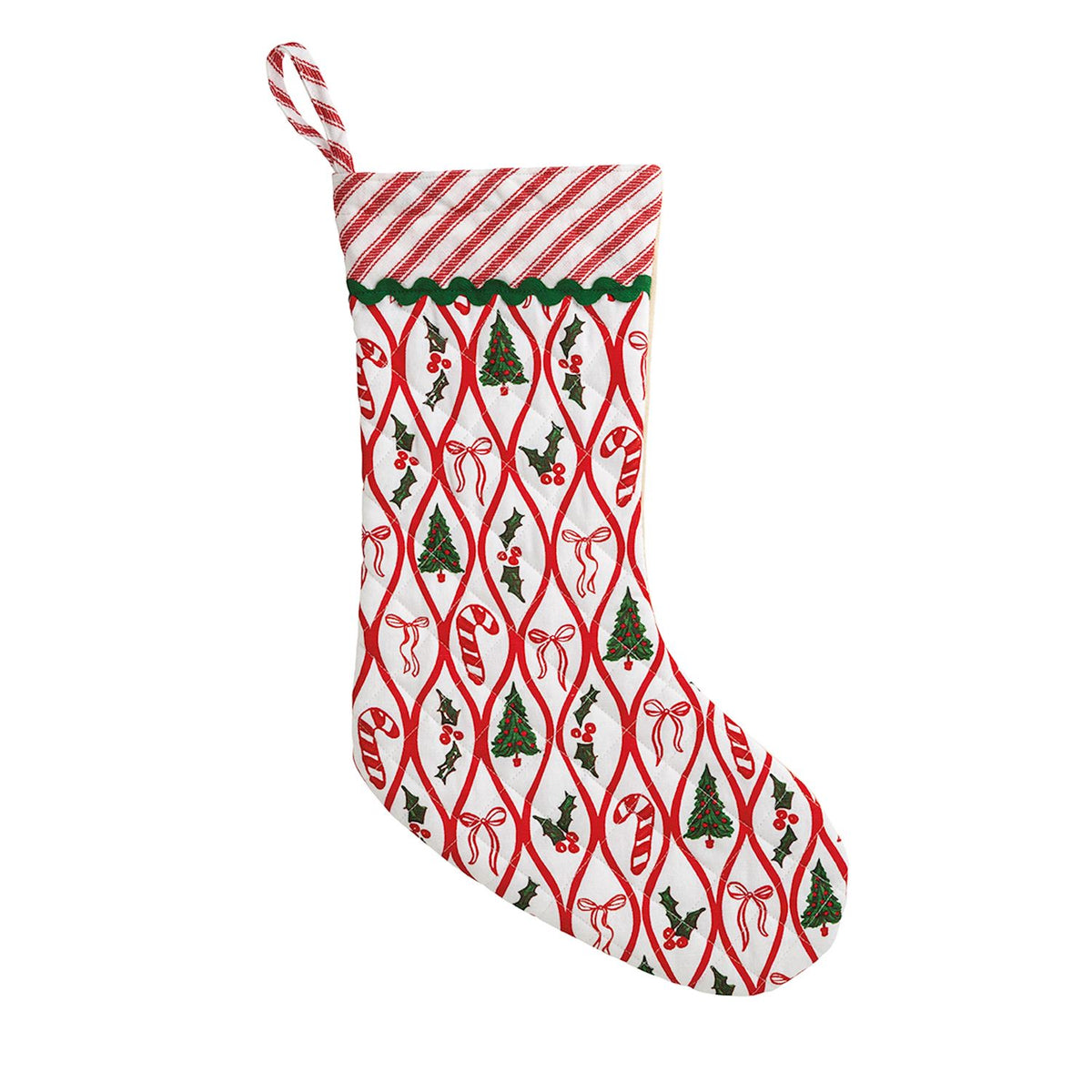Christmas Block Print Stocking