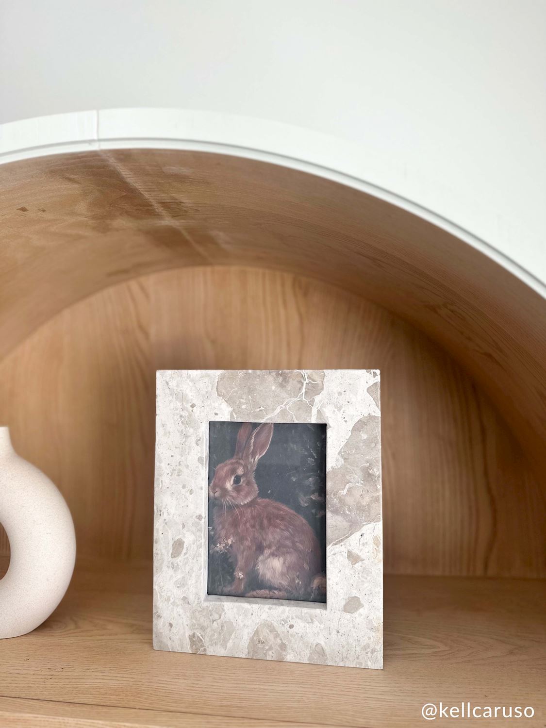 Large Tan Marble Frame
