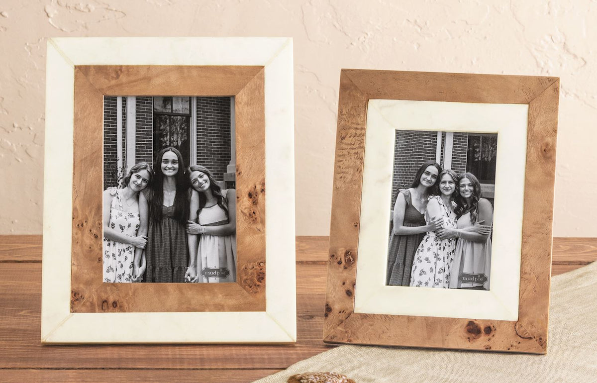 Small Burl & Marble Frame
