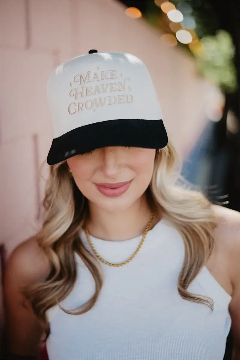Make Heaven Crowded Vintage Trucker Hats Grad Gifts: Light Blue Floral