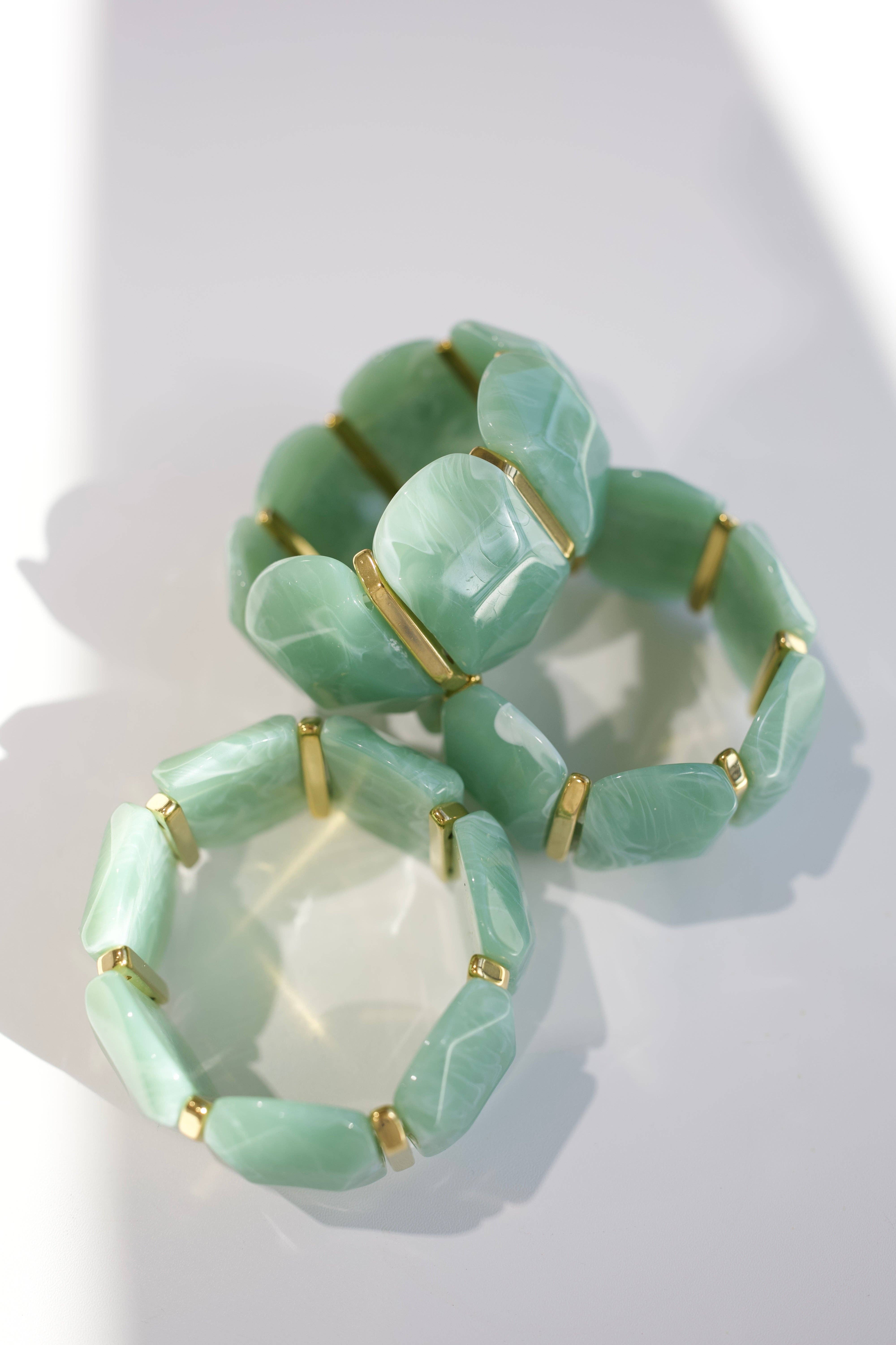 Emma Stretch Bracelet - Light Green(1)