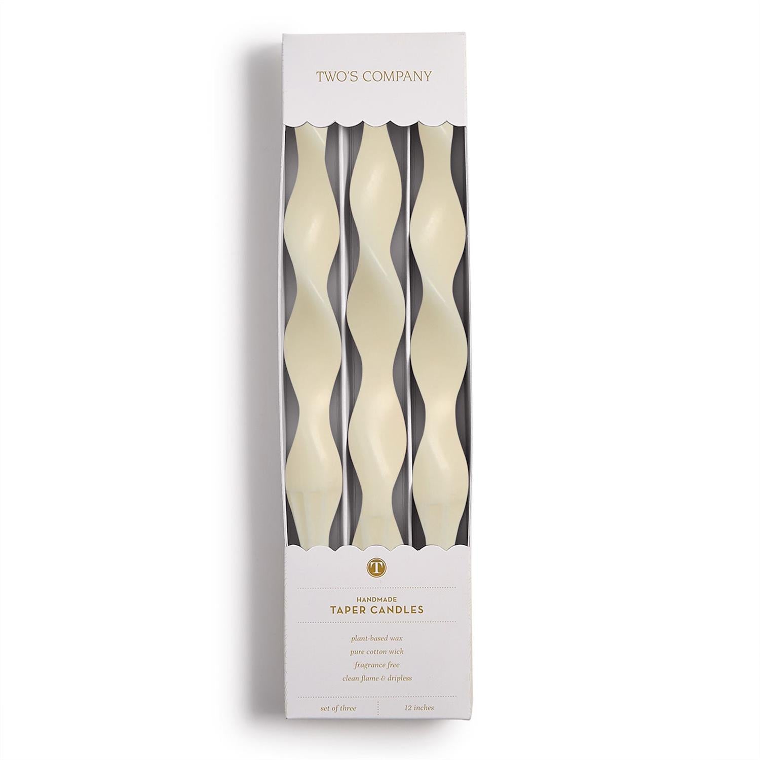12 in Twist Taper Candles