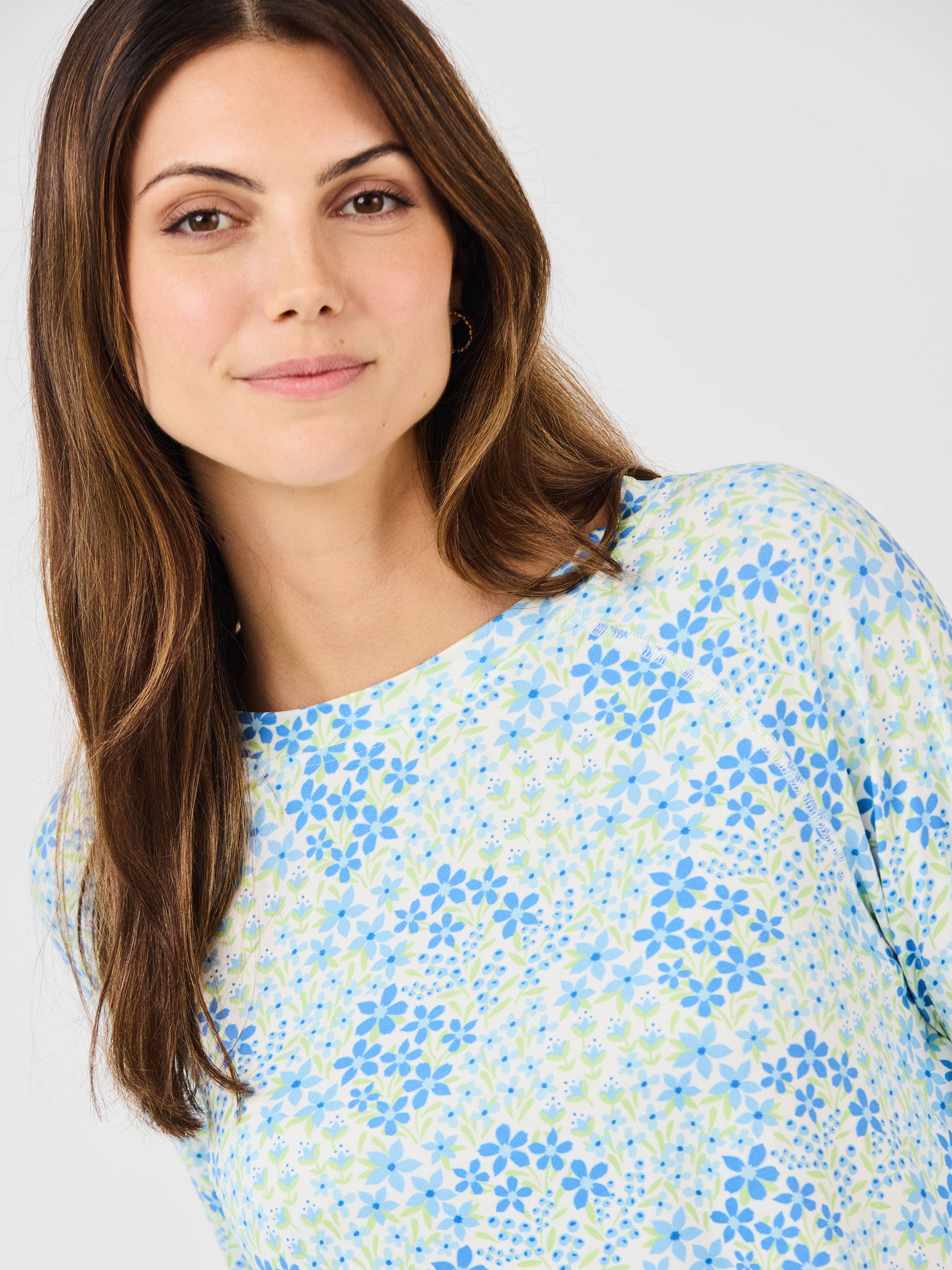 Women's Annie Pajama Shorts Set | Larkspur Fields Blue: PK S-L