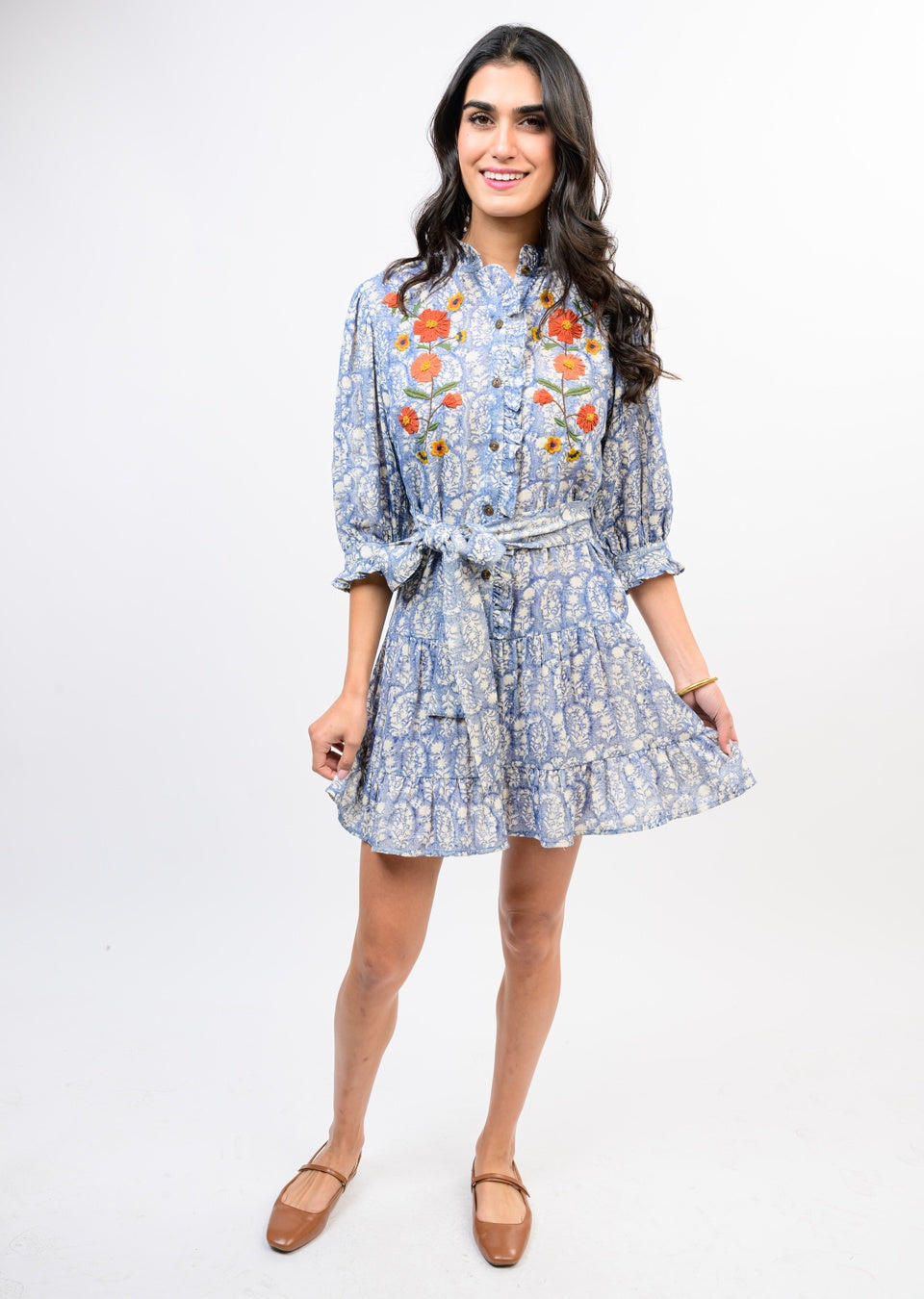 Ribbon Embroidered Dress