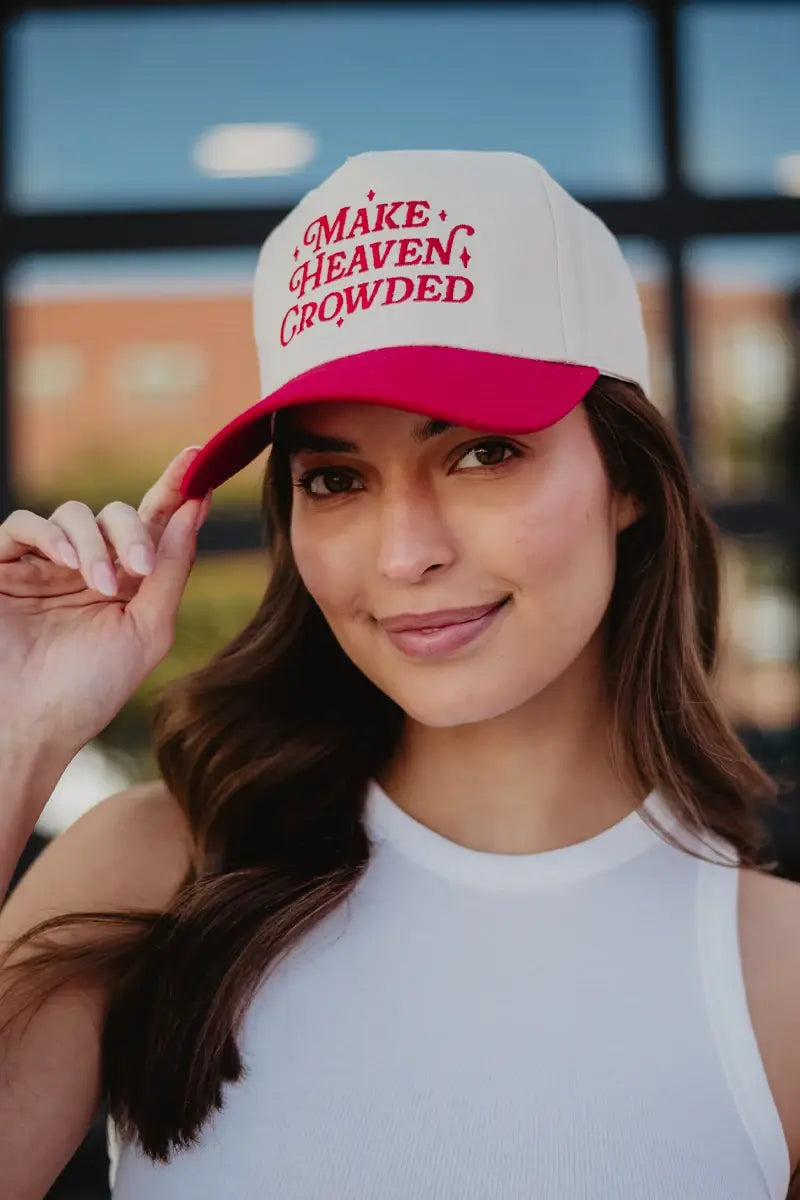Make Heaven Crowded Vintage Trucker Hats Grad Gifts: Light Blue Floral