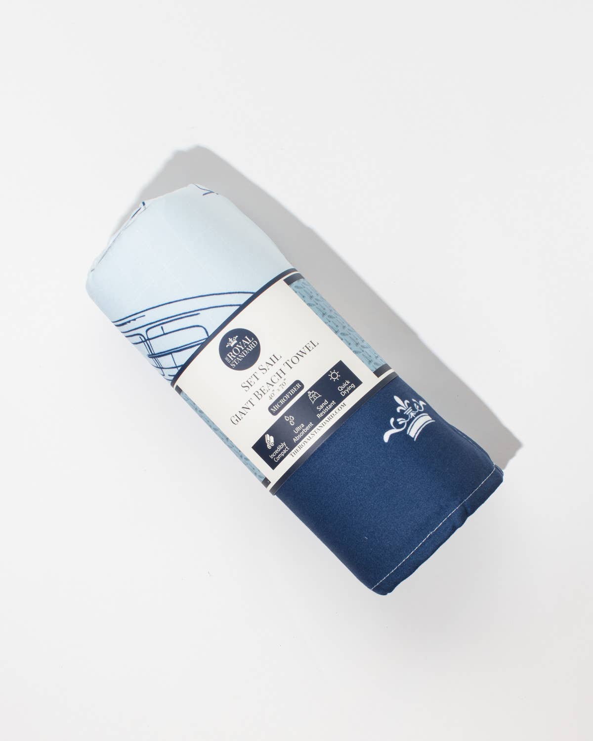 Set Sail Giant Beach Towel Light Blue/Navy 40x70