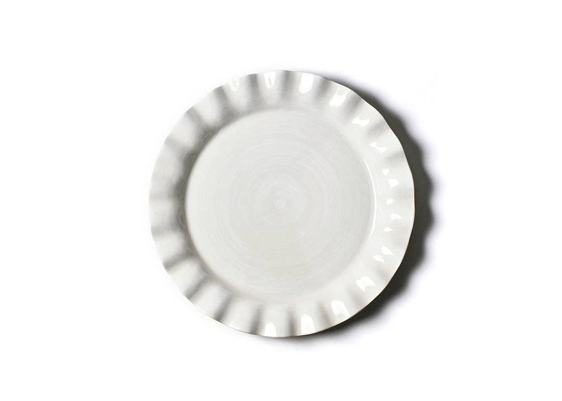 Signature White Ruffle Round Platter