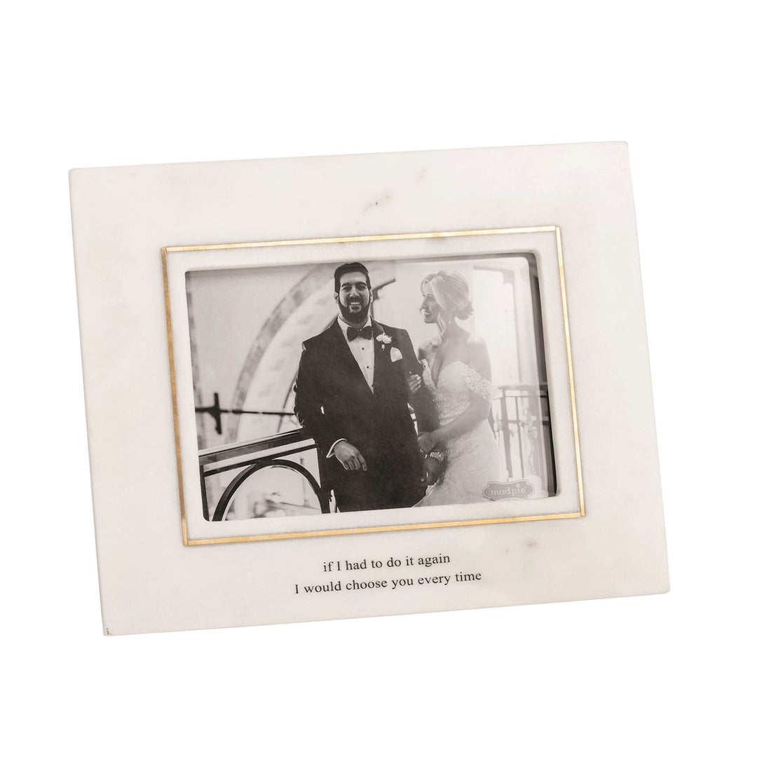 Choose you Gold Inlay Marble Frame