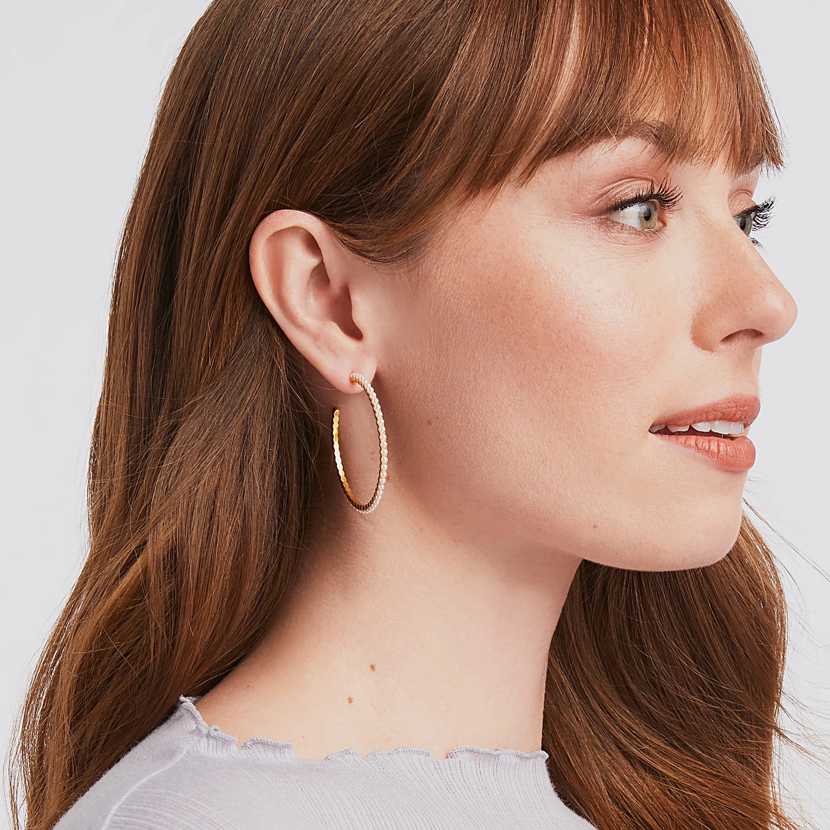 Juliet Hoop- Pearl Gold