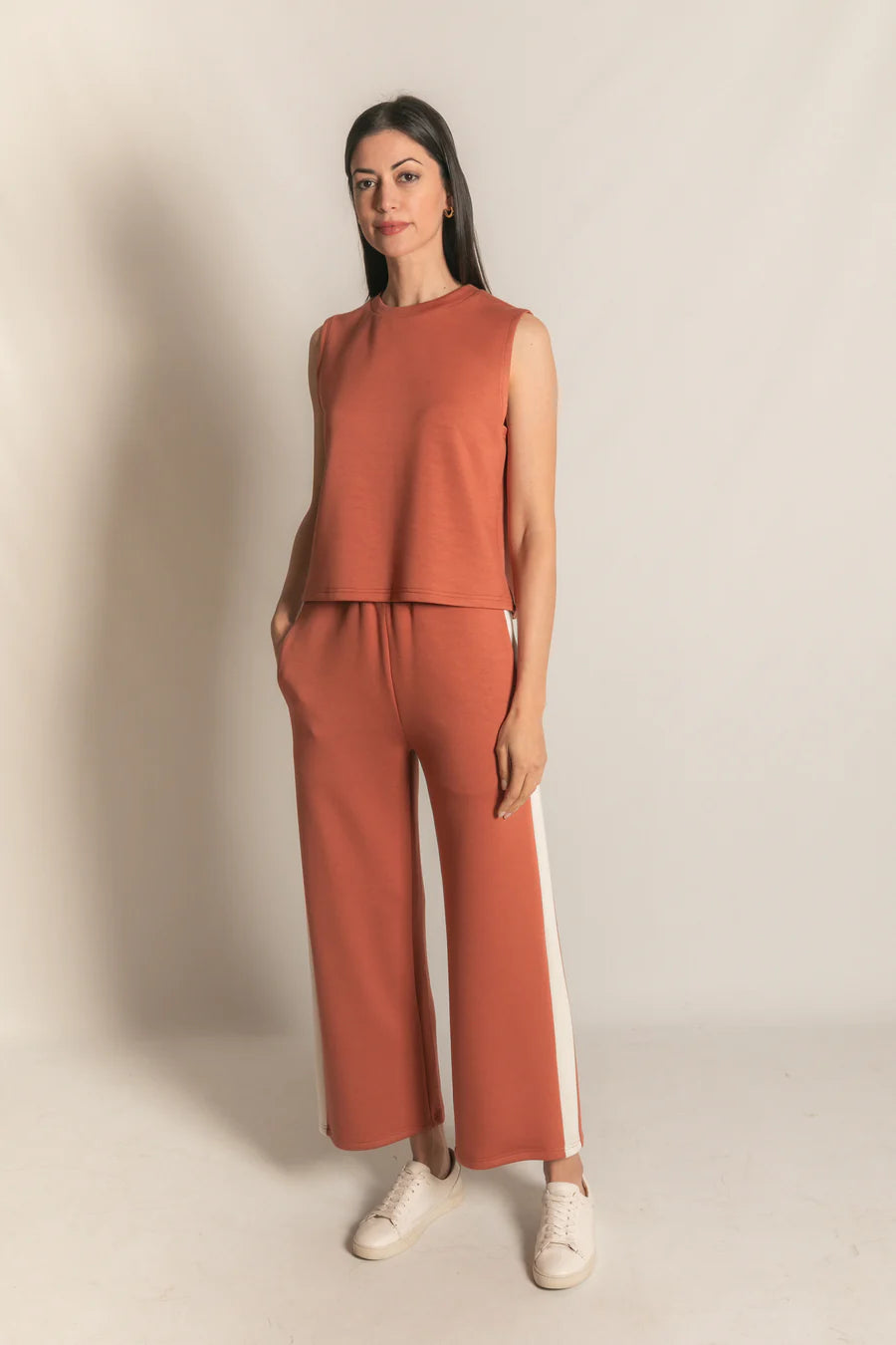 P. Cill Butter Modal Round Neck Sleeveless Top