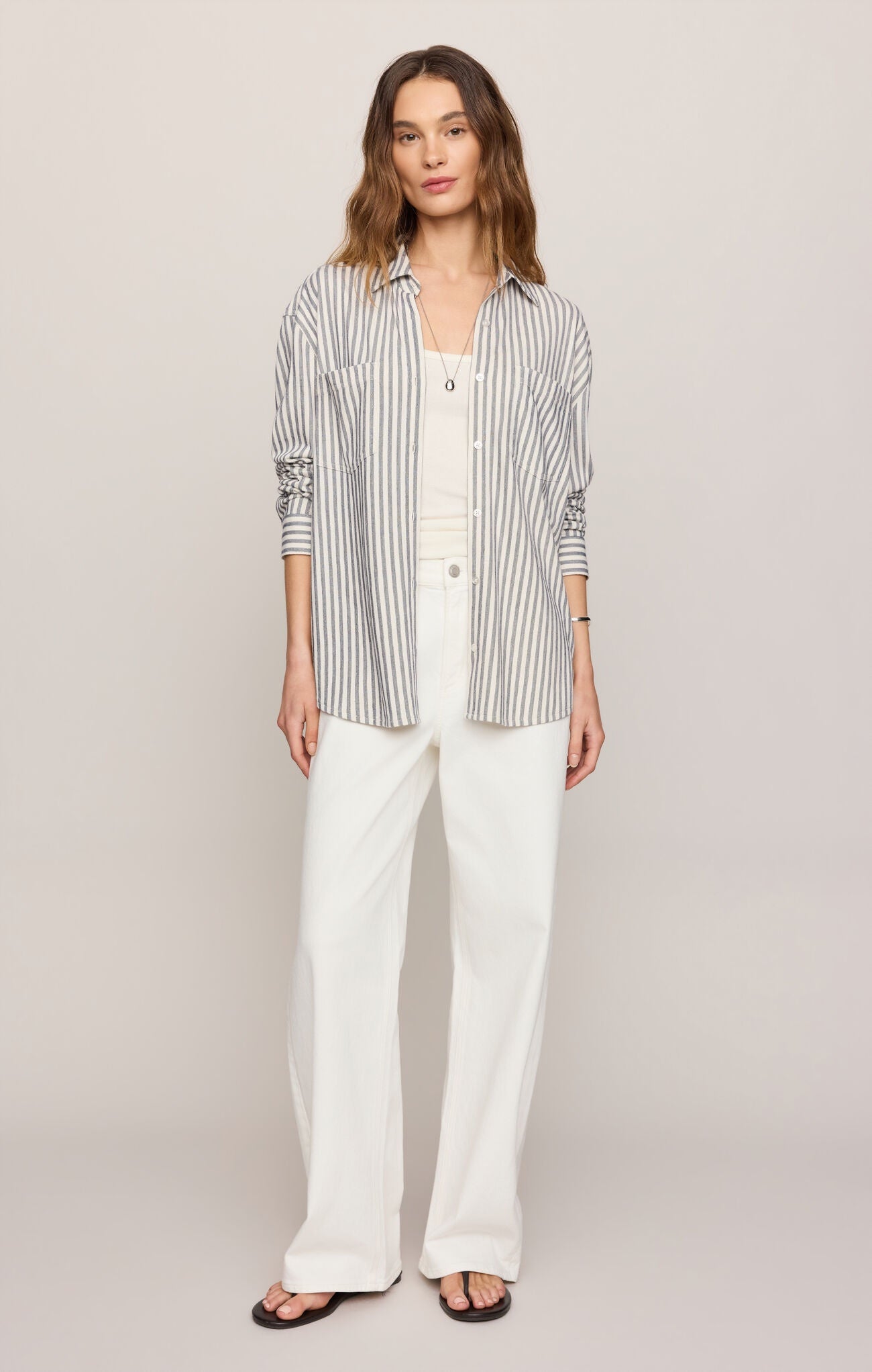 Reese Button Up Stripe Top