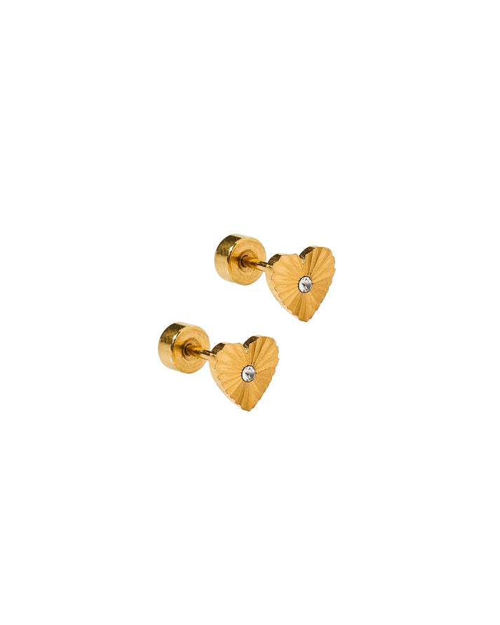 Screwback Stud Earrings- Andrea Heart