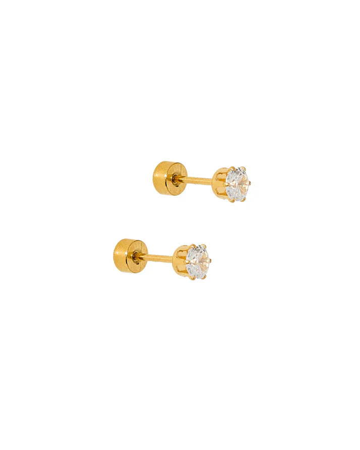 Screwback Stud Earrings- Helen Gold