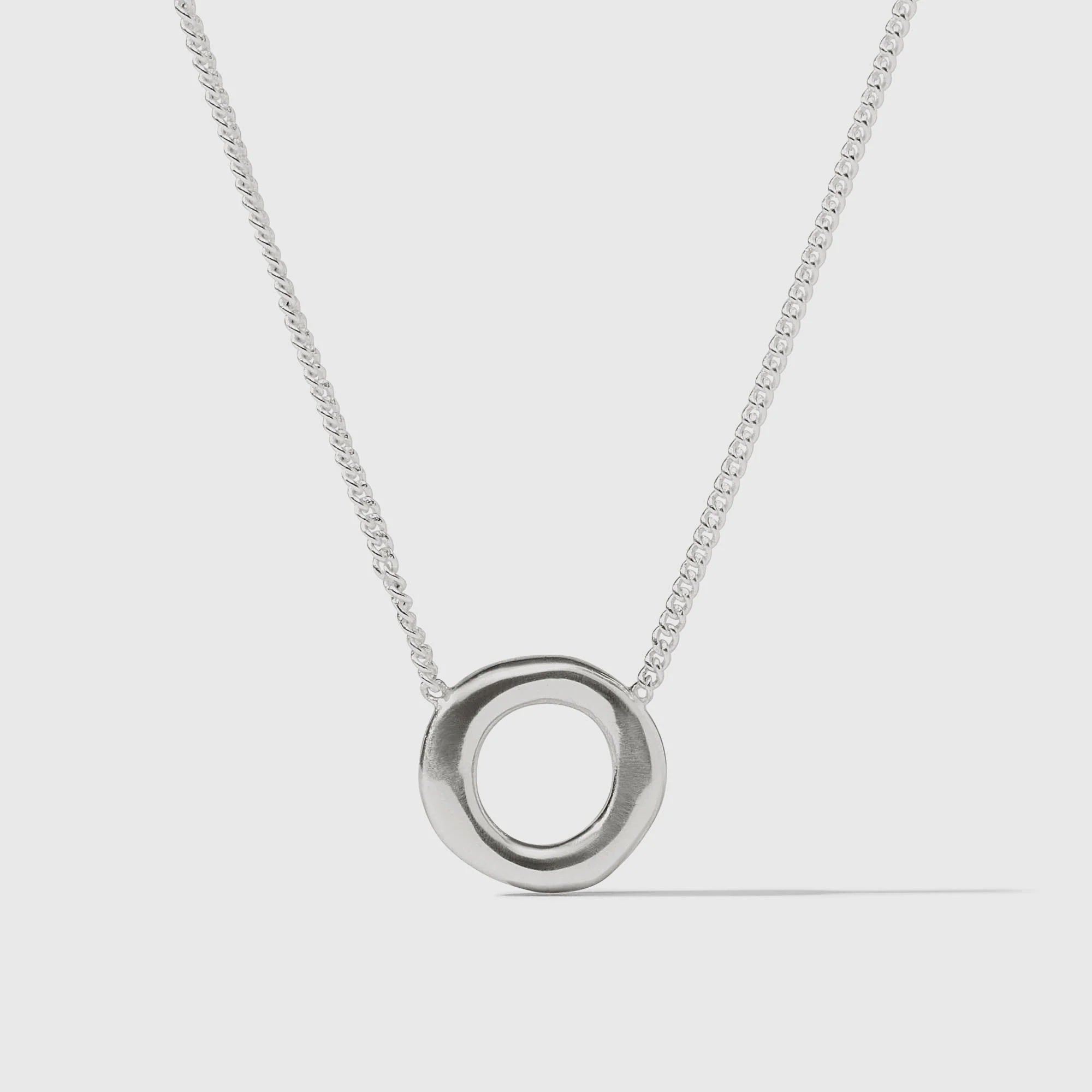 Wave Circle Delicate Necklace Silver