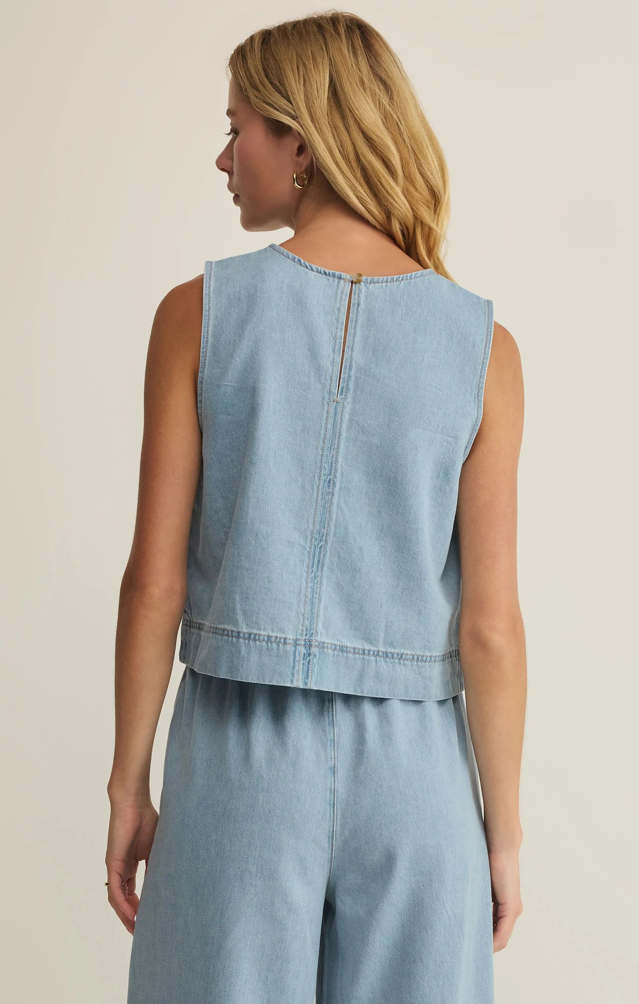 Sun Seeker Denim Tank Coastal Water