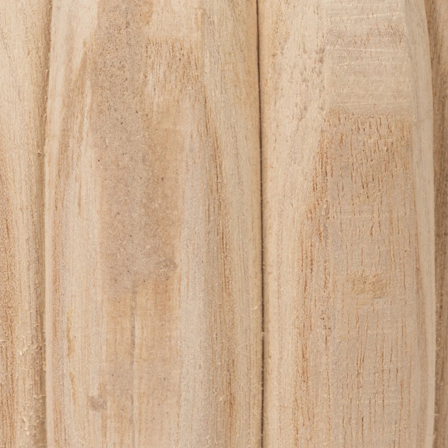 6-1/4" Round x 17"H Decorative Carved Paulownia Wood Vase, Natural