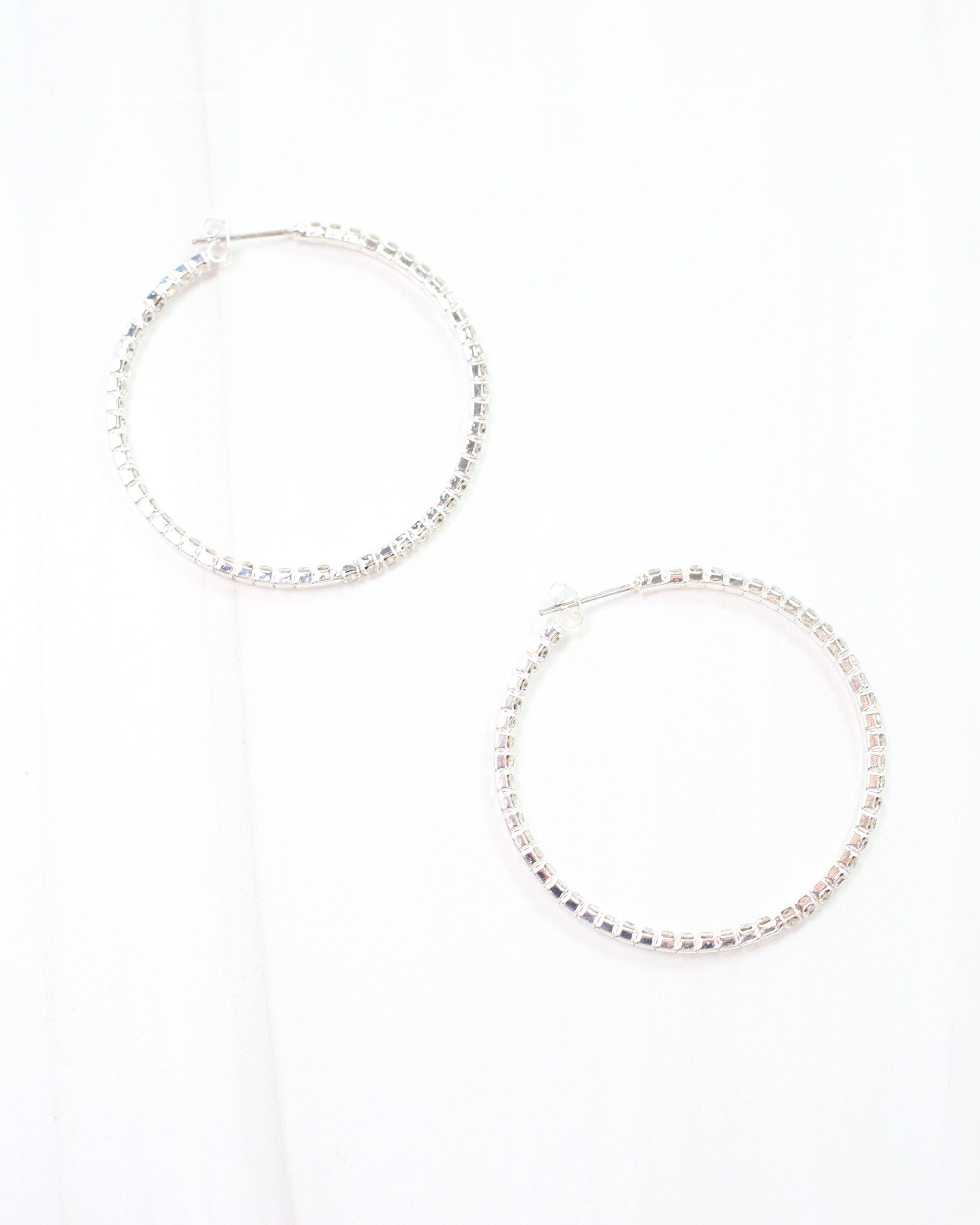Sparkle Baby Crystal Hoop Silver