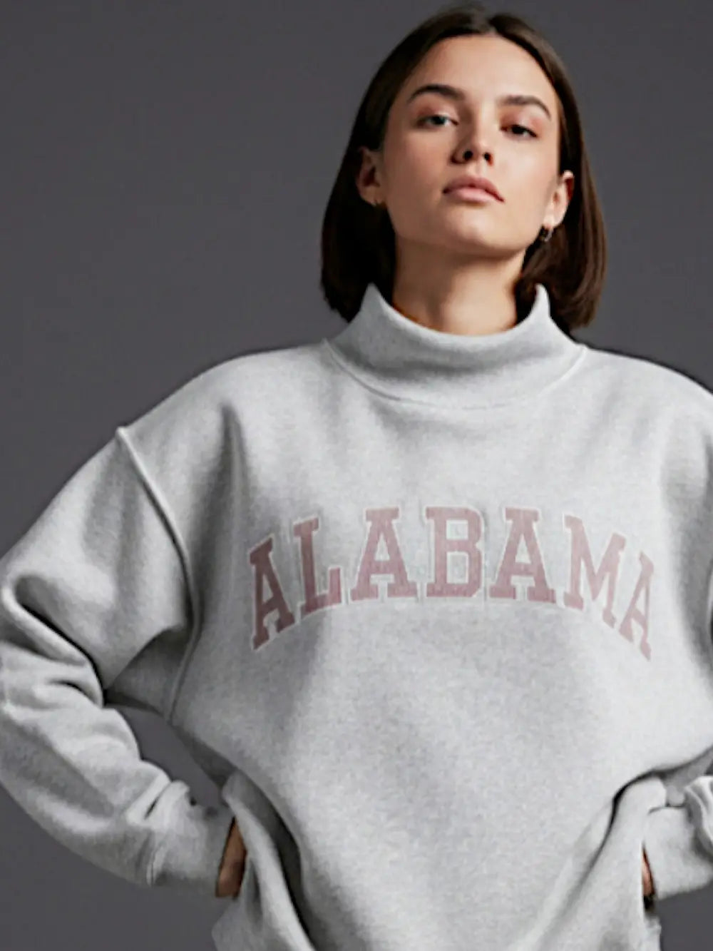 BucketList Alabama Embroidered Mock Neck Sweatshirt