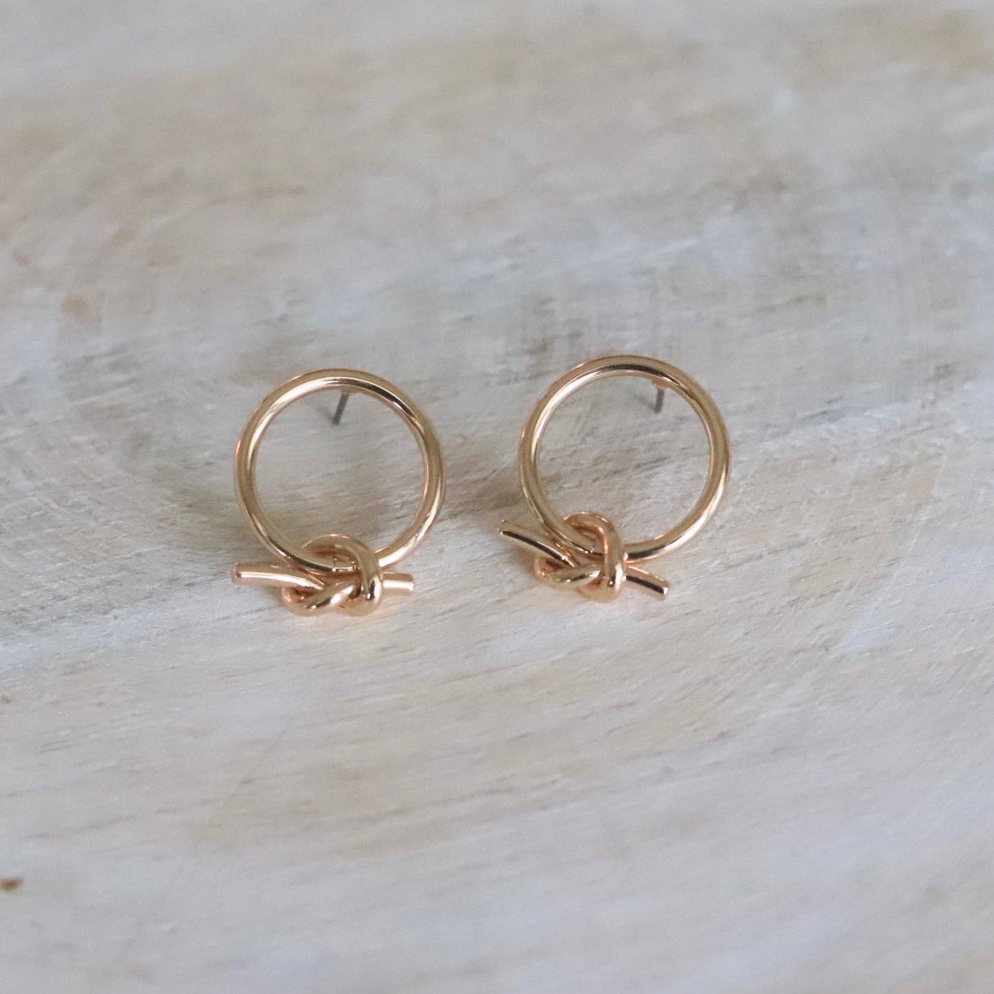 Petite Knot Hoop Stud Earrings | Knot Hoop