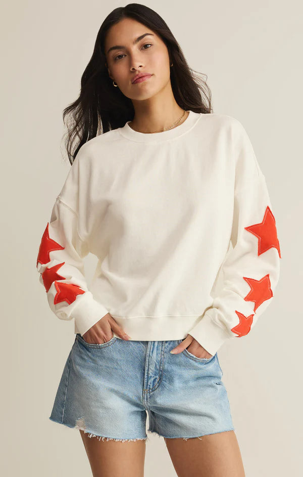 Stars First Date Sweatshirt Sea Salt