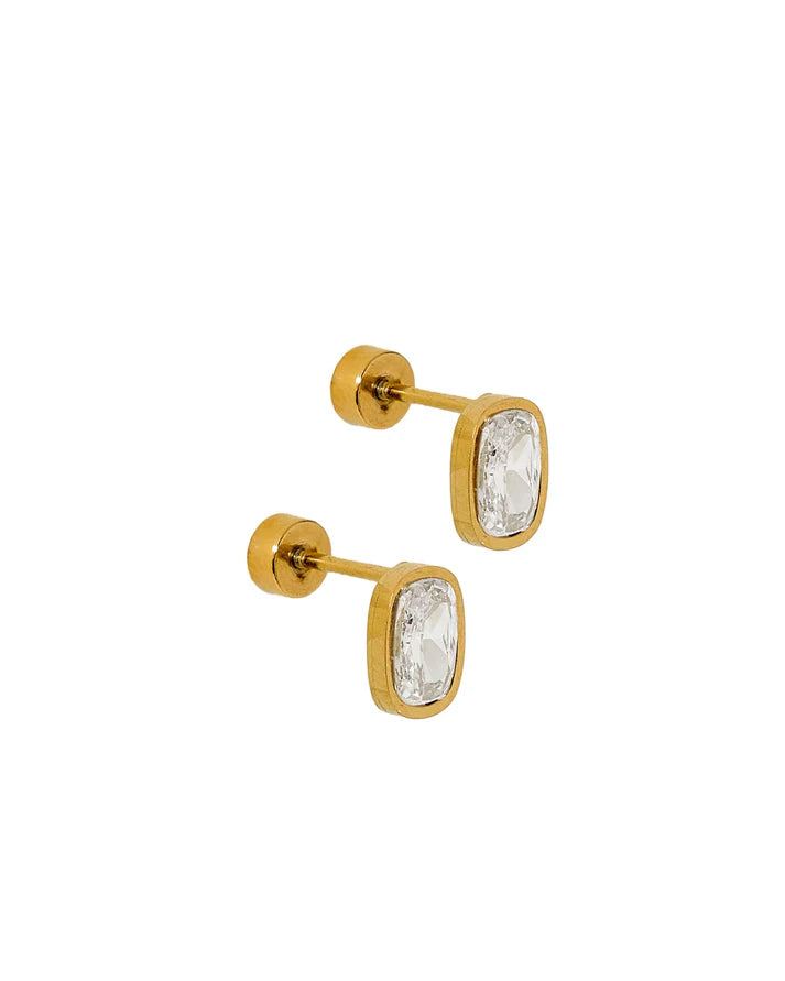 Screwback Stud Earrings- Kay Clear