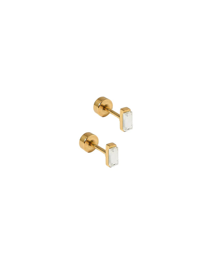 Screwback Stud Earrings- Micro Amber