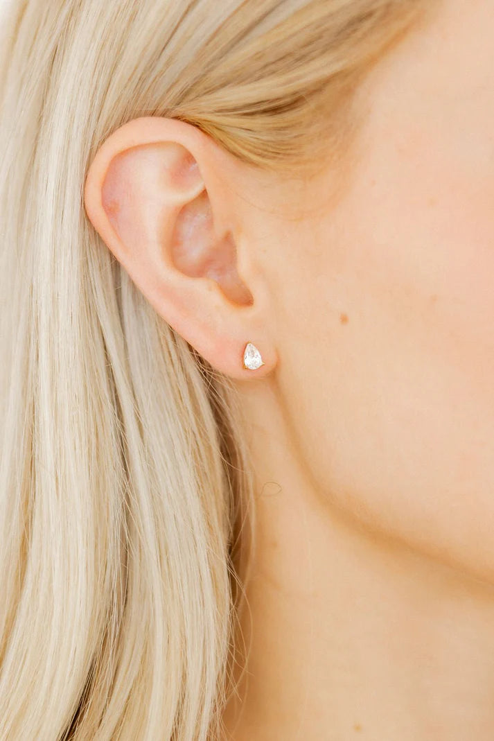 Screwback Stud Earrings- Paige Pear