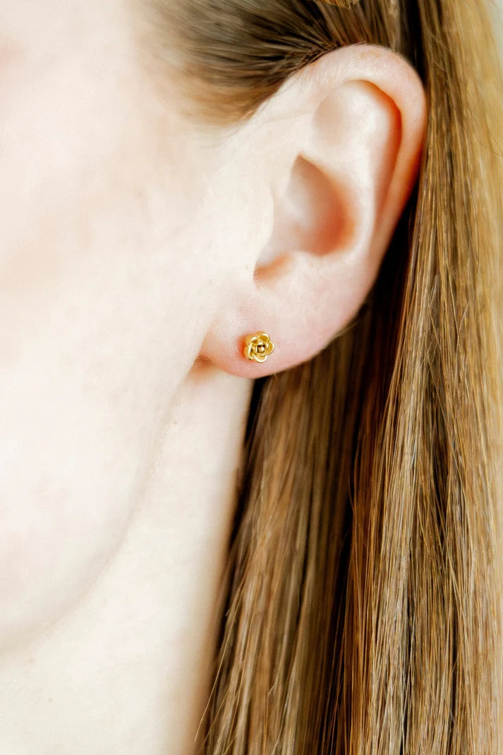 Screwback Stud Earrings- Rose Gold