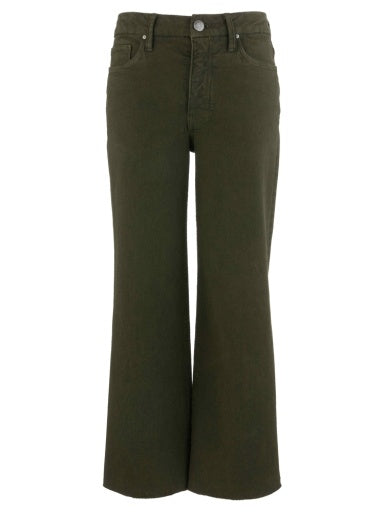 Tuscan Olive MEG HIGH RISE FAB AB WIDE LEG RAW HEM