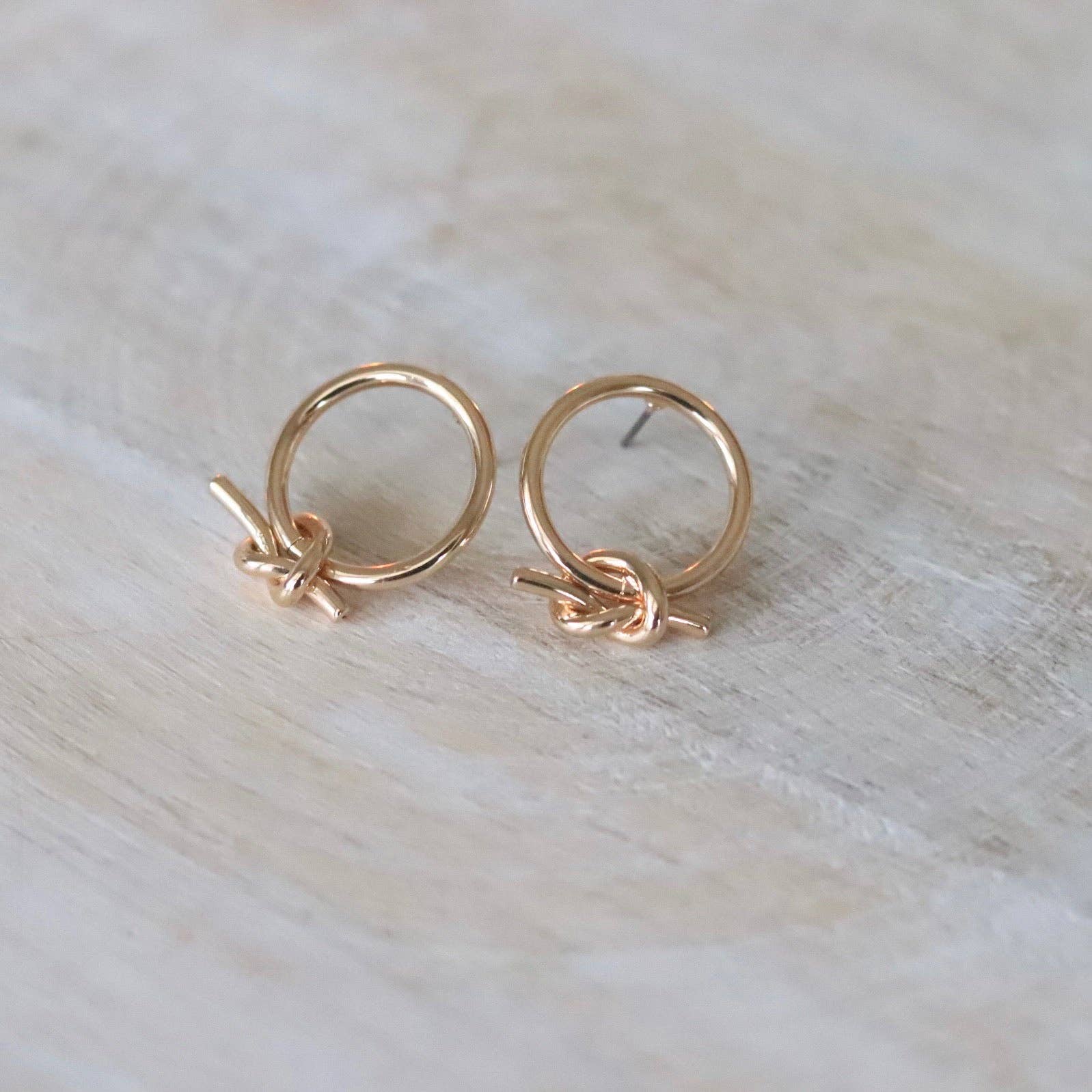Petite Knot Hoop Stud Earrings | Knot Hoop