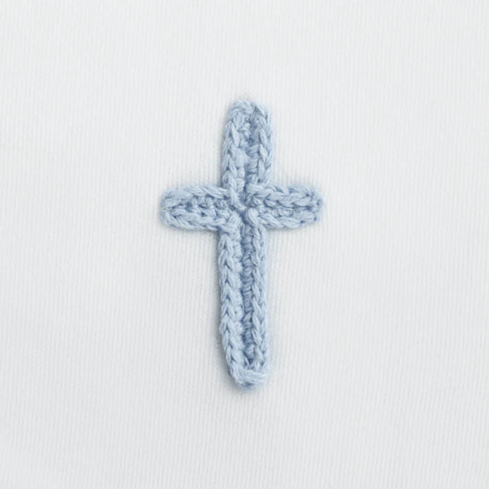 Mud Pie Kids Boy's Crochet Cross Bib
