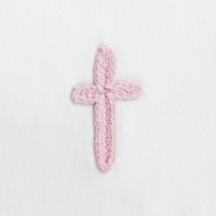Mud Pie Kids Boy's Crochet Cross Bib