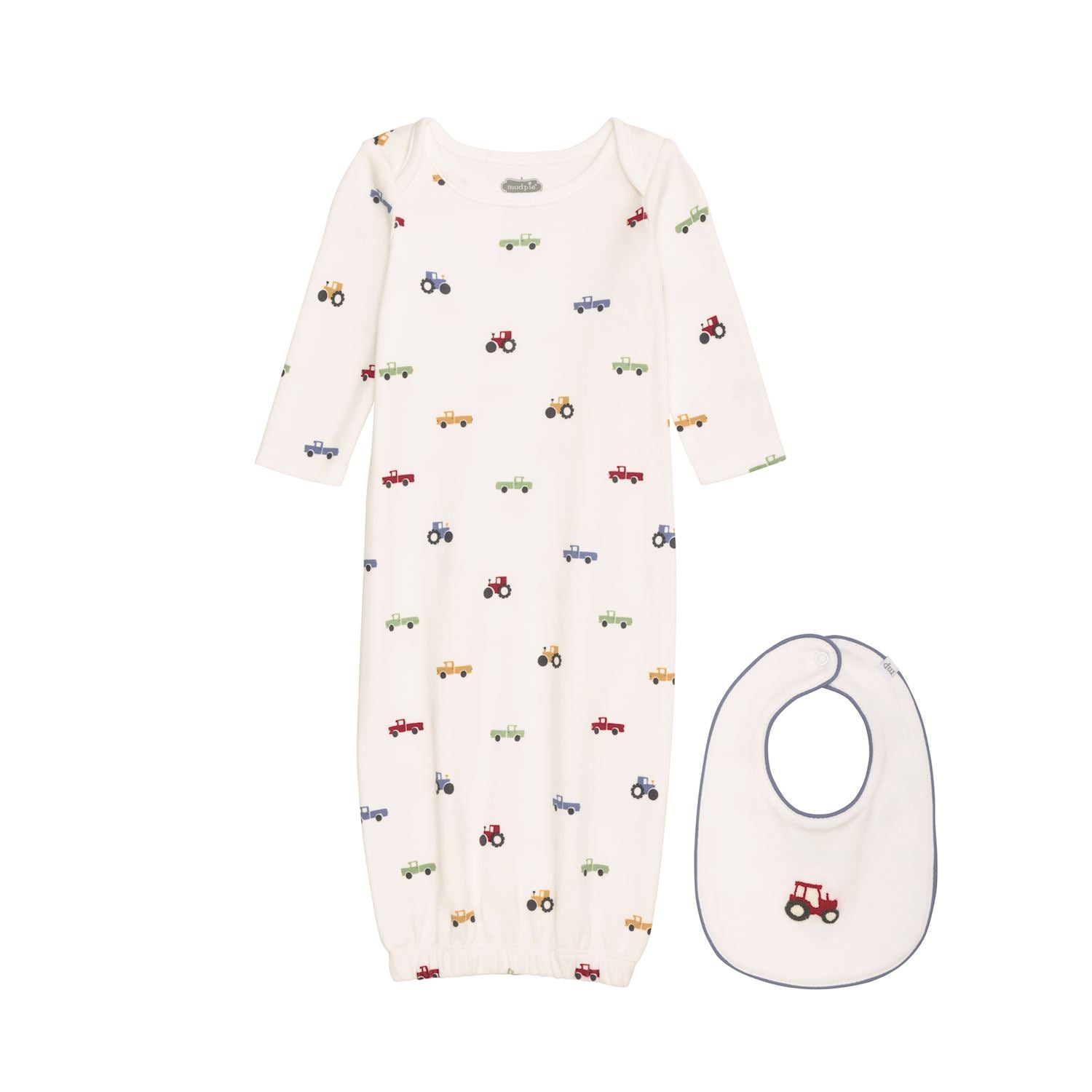Tractor Gown and Bib Set