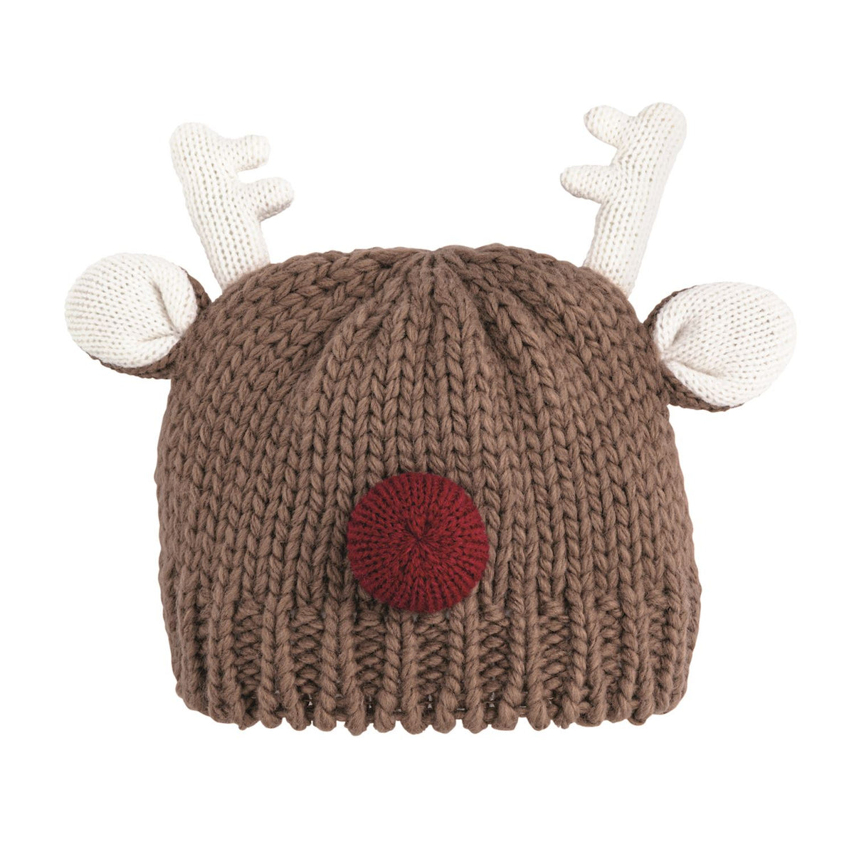 Reindeer Chunky Knit Hat with Antlers