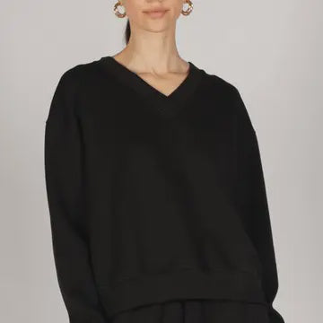 P. CILL Butter Modal V-Neck Long Sleeve Pullover Top