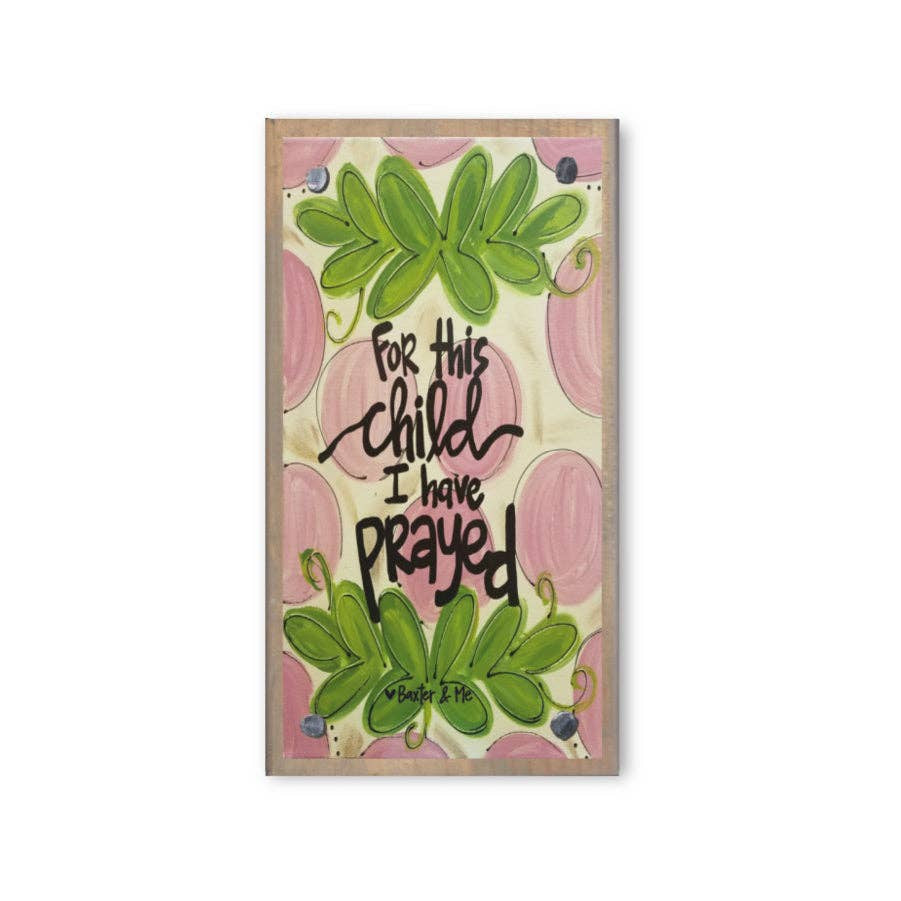 For This Child Girl Driftwood Happy Block