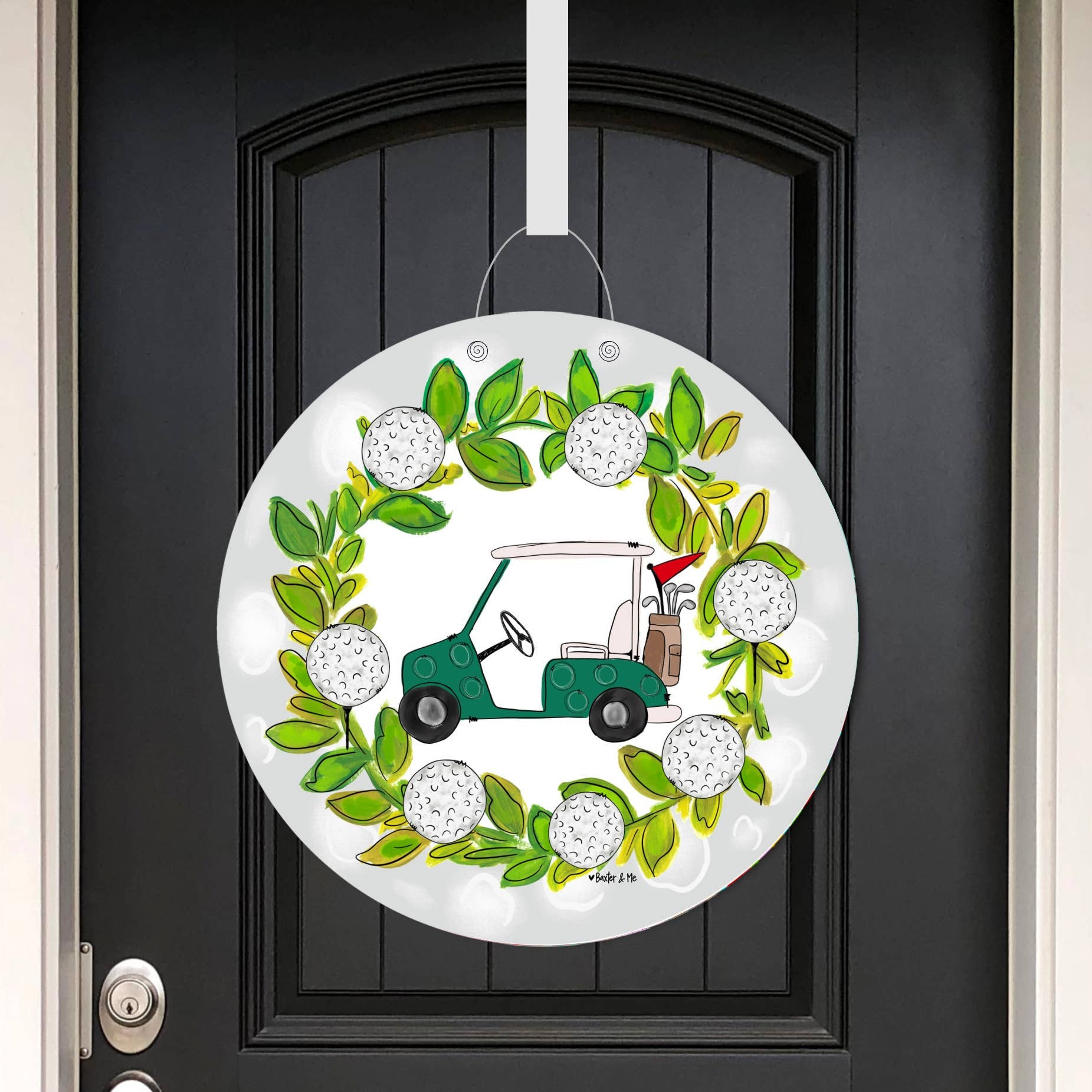Golf Wreath with Golf Cart Door Hanger(1)