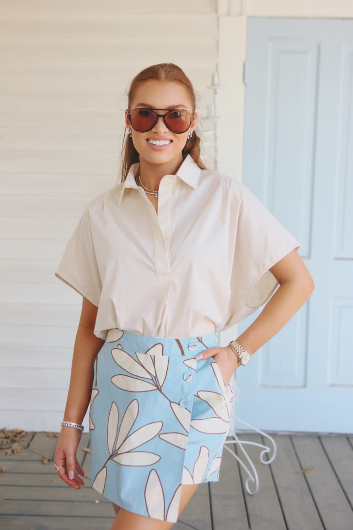 Palm Leaf Floral Skort