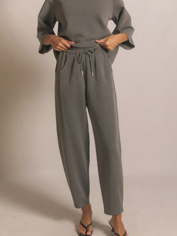 P. Cill Butter Modal Barrel Leg Pull On Pants