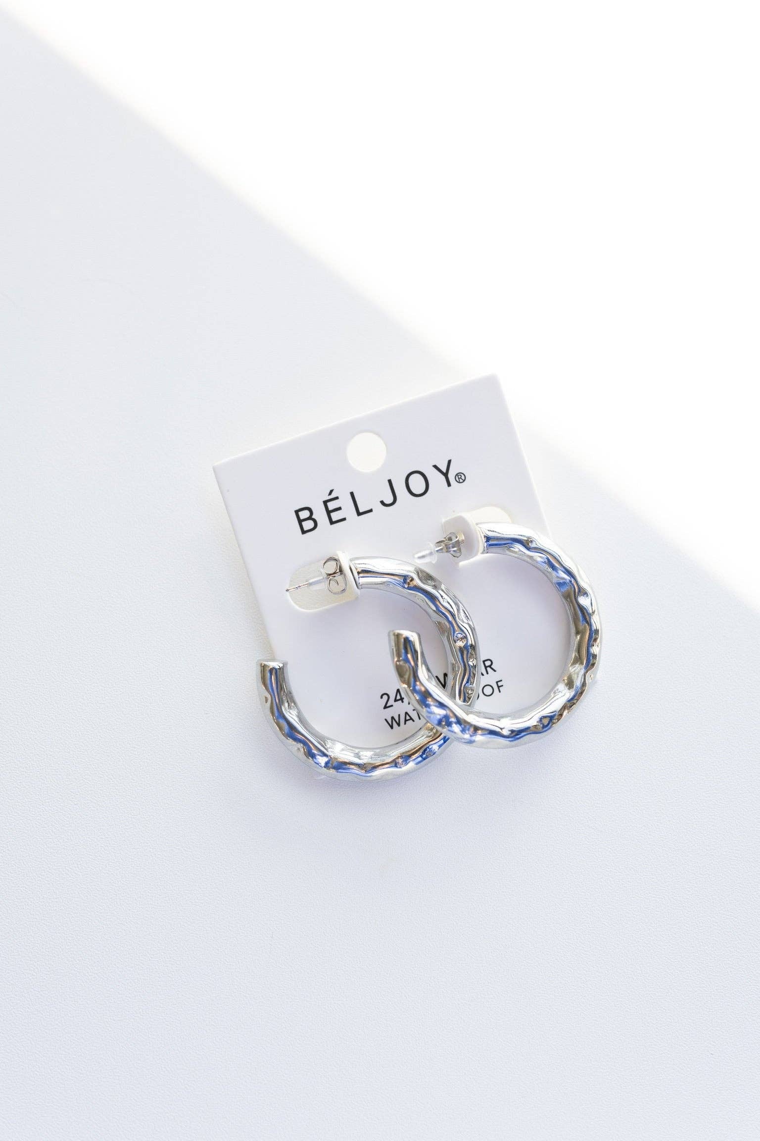 Elondo Hammered Hoop Earrings || Choose Color