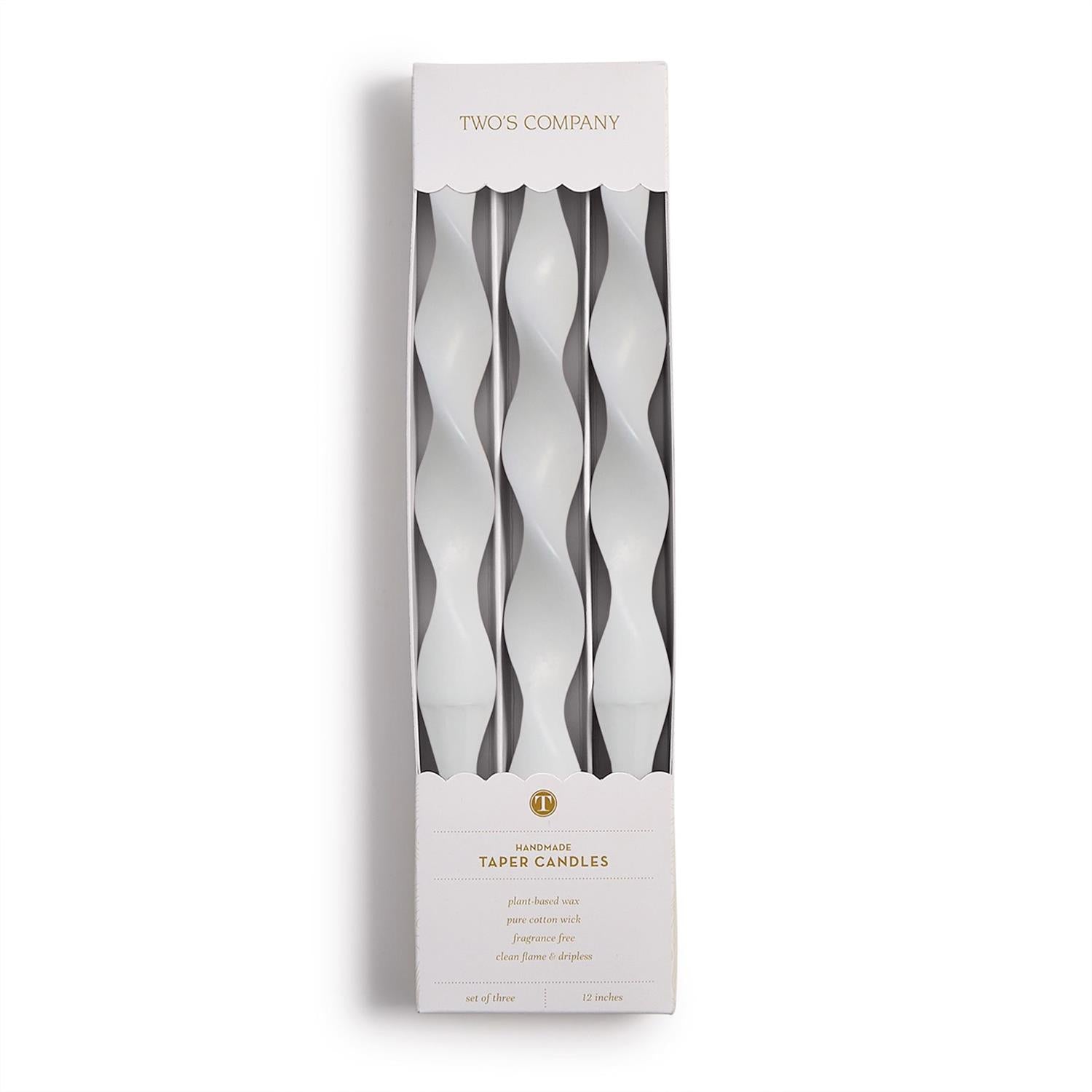 12 in Twist Taper Candles