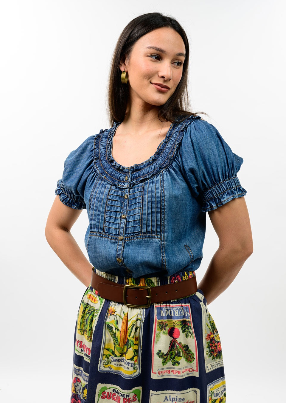 Denim Top Ruffle