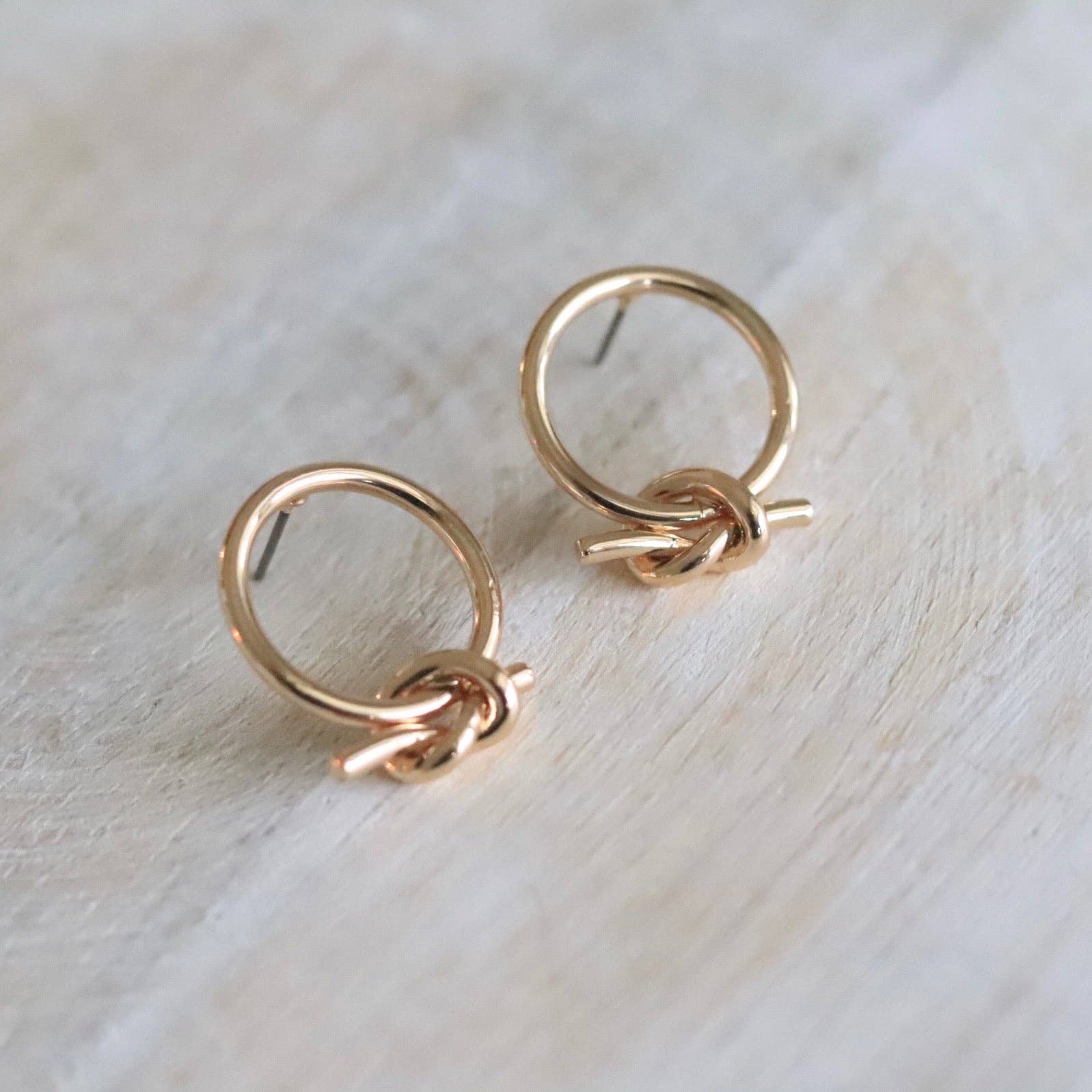 Petite Knot Hoop Stud Earrings | Knot Hoop