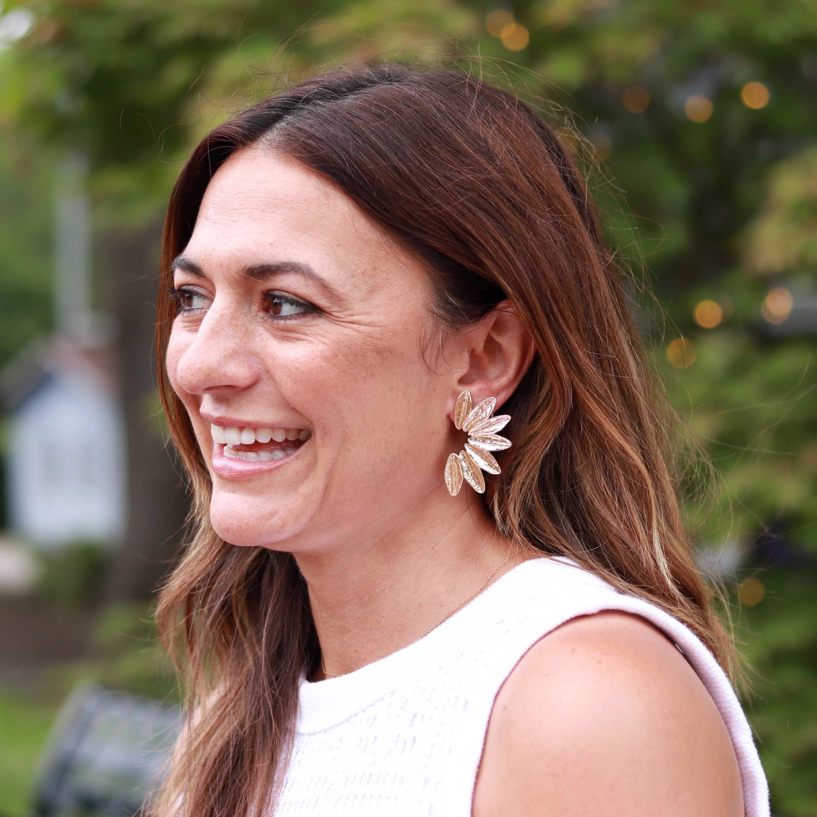 Textured Gold Wing Earrings | Gold Accordion Wing