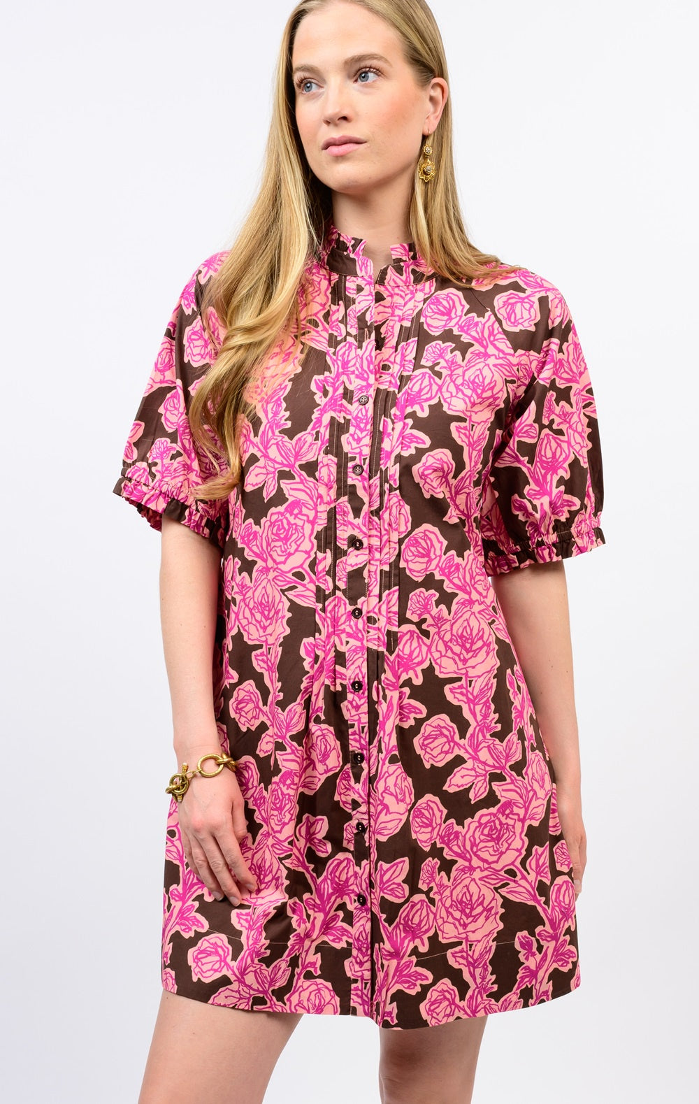 Rose Pin Tuck Dress